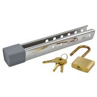 Påhængsmotorlås rustfri firkantet