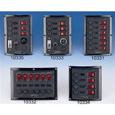 El-panel sort plast med 6 udtag