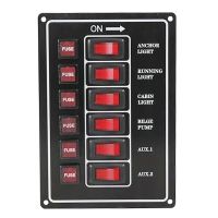 El-panel alu med 6 kontakter lodret